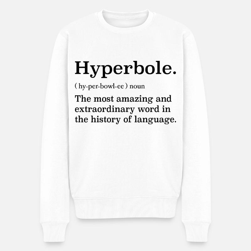 Definition der Übertreibung - Männer Premium Bio Pullover - Weiß