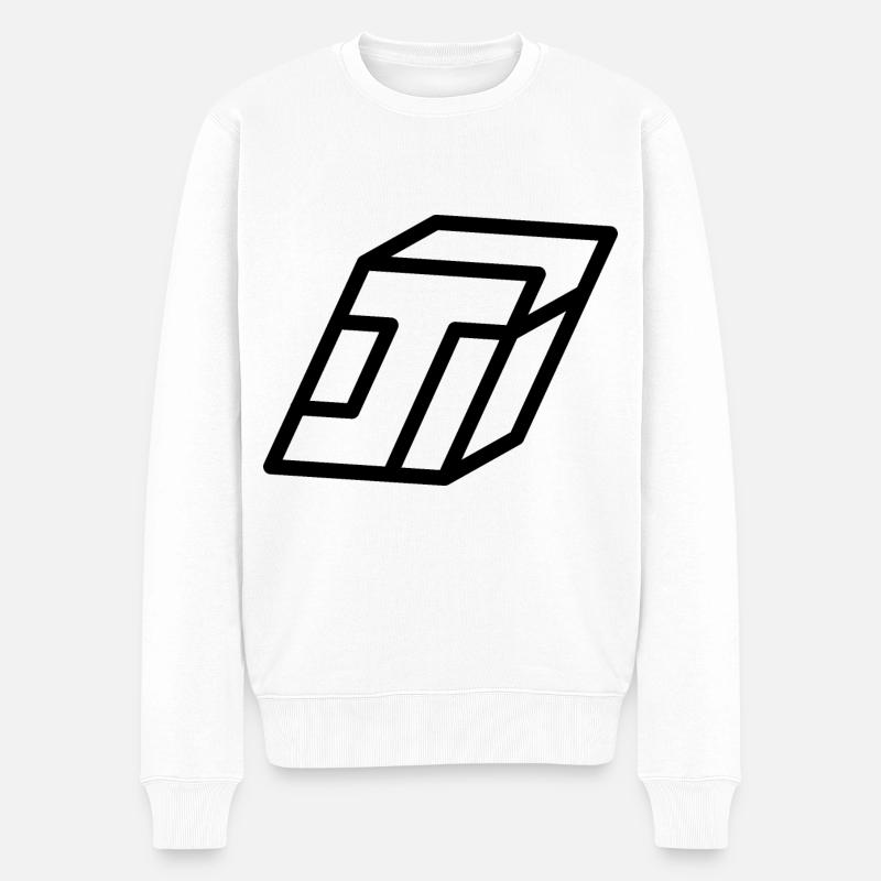 Lettre cadre J - Pull Premium bio Homme - blanc