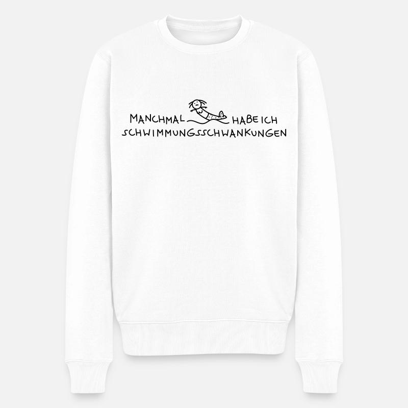 Lustige Nixe Schwimmer Laune (b) - Männer Premium Bio Pullover - Weiß