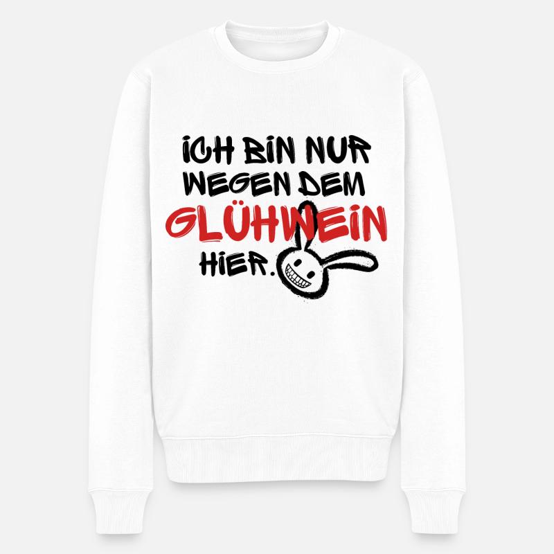 Der Glühweinhase (1) - Männer Premium Bio Pullover - Weiß