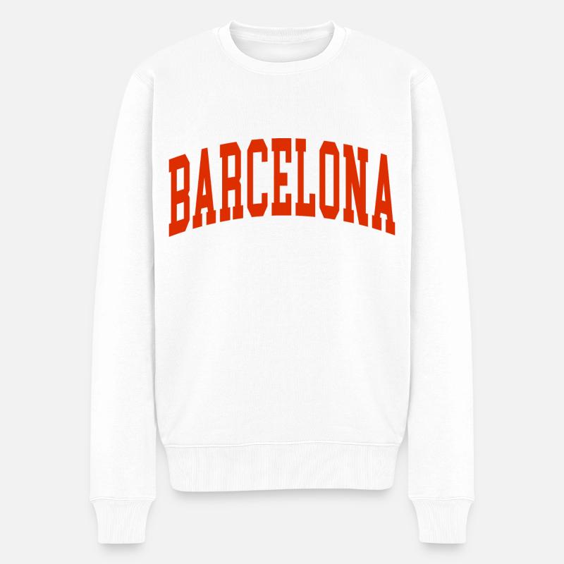 Barcelona - Männer Premium Bio Pullover - Weiß