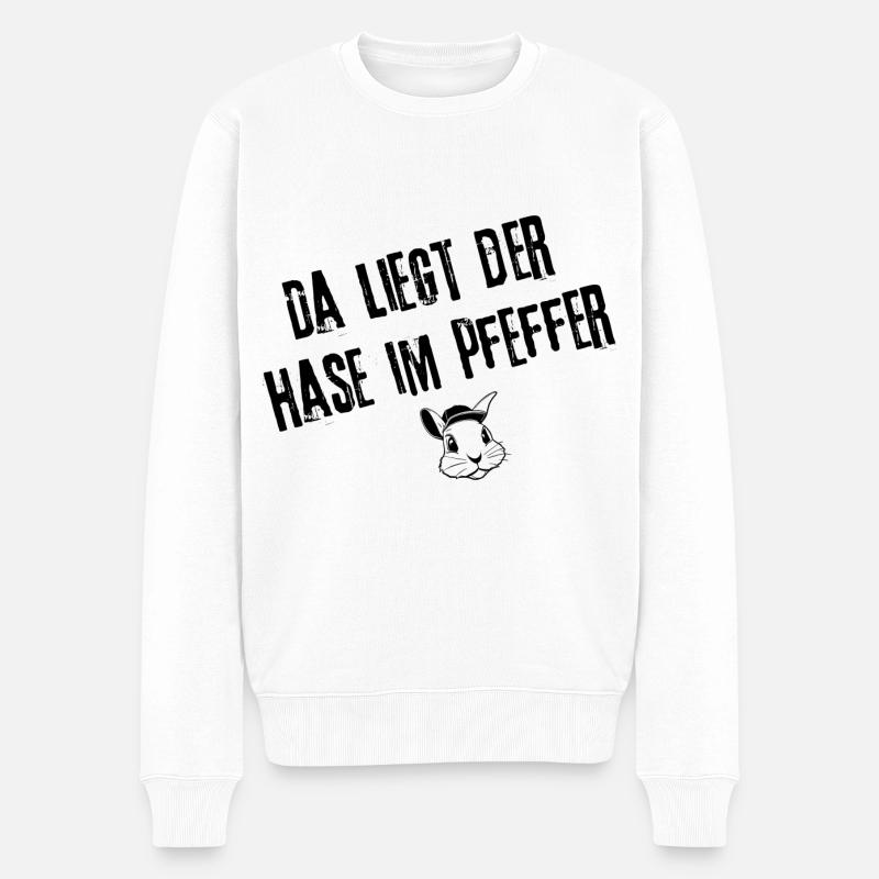 Überraschender Pfeffer Look - Männer Premium Bio Pullover - Weiß