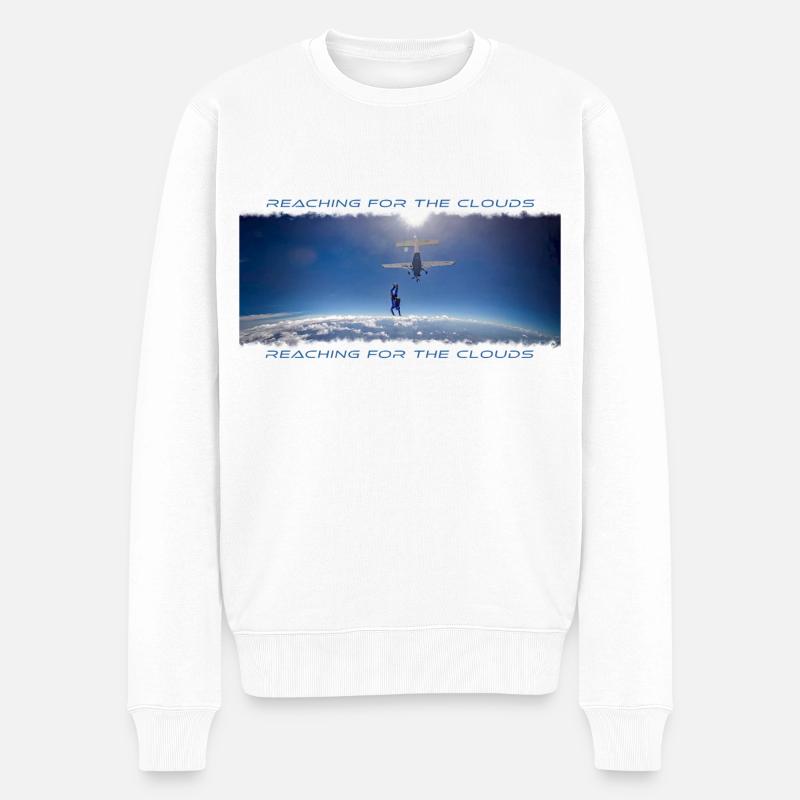 Atteindre les nuages Chemise de conception de parachutisme - Pull Premium bio Homme - blanc