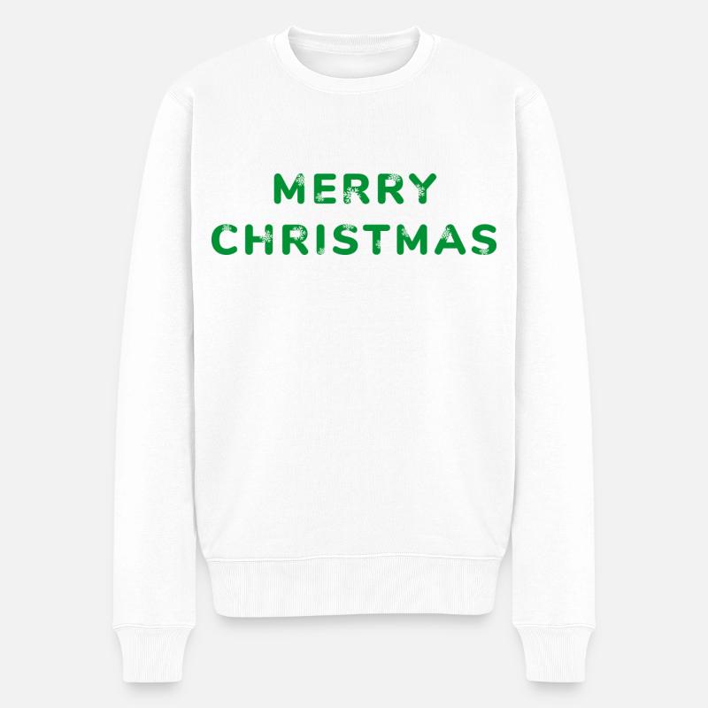 Merry Christmas: Festlicher Style grün - Männer Premium Bio Pullover - Weiß