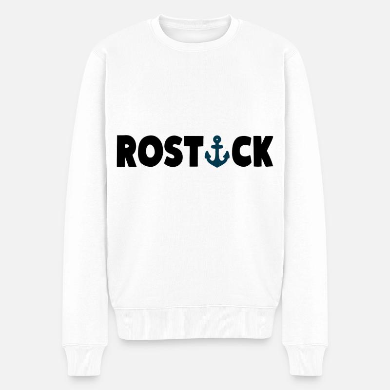 ROSTOCK Hansestadt Anker - Männer Premium Bio Pullover - Weiß
