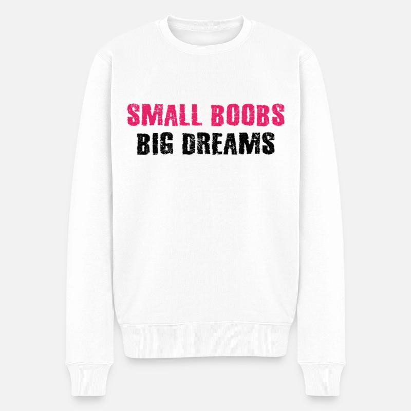 Kleine Titten große Träume - Männer Premium Bio Pullover - Weiß