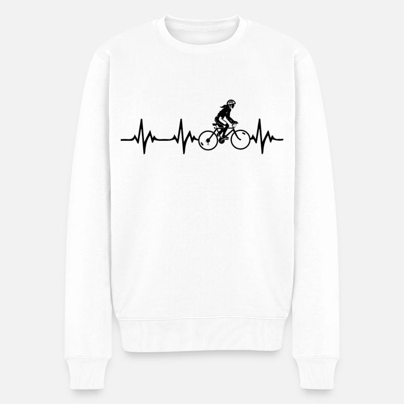 Fahrräder Heartbeat - Männer Premium Bio Pullover - Weiß