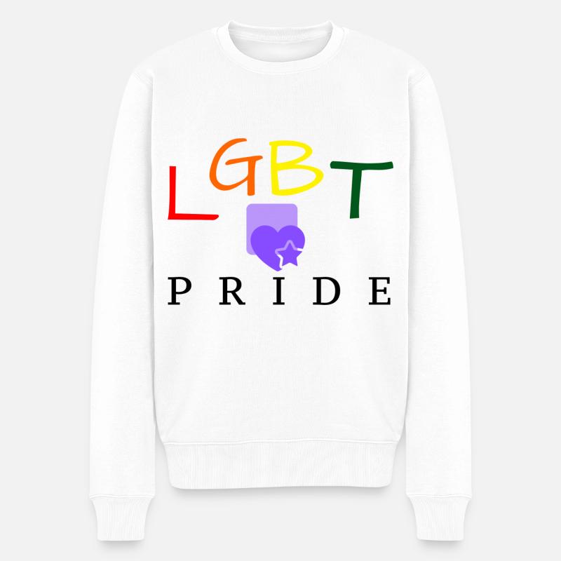 LGBT PRIDE - Pull Premium bio Homme - blanc