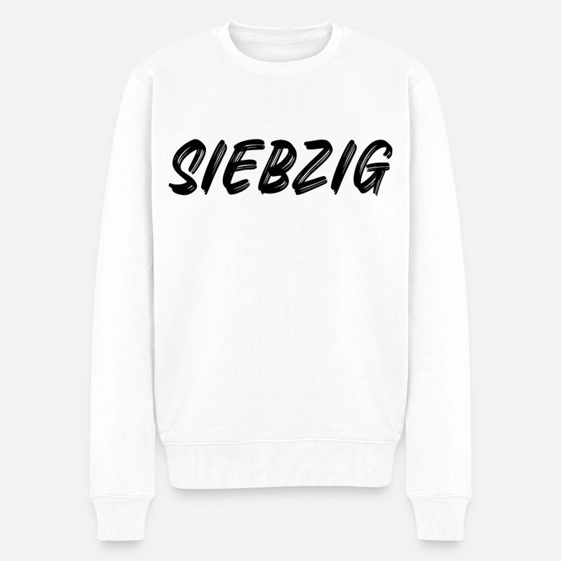 70 - Siebzig - 70. Geburtstag - Männer Premium Bio Pullover - Weiß