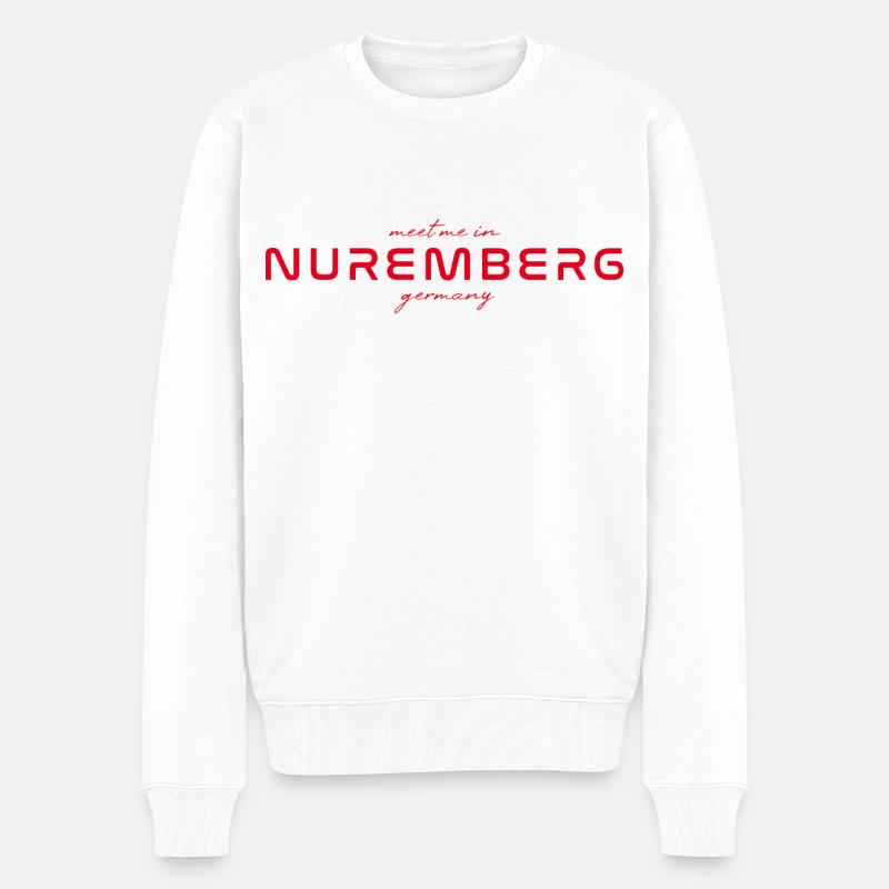 Nürnberg T-Shirt – Skyline - Männer Premium Bio Pullover - Weiß