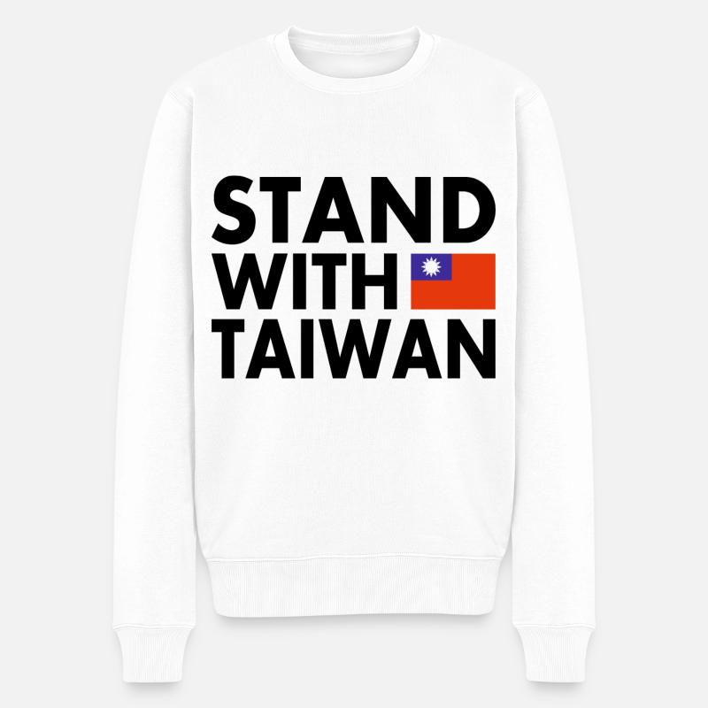 Stand with taiwan - Pull Premium bio Homme - blanc