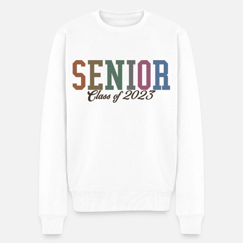 Senior Class Of 2023 Retro Graduation Party Geschenk - Männer Premium Bio Pullover - Weiß
