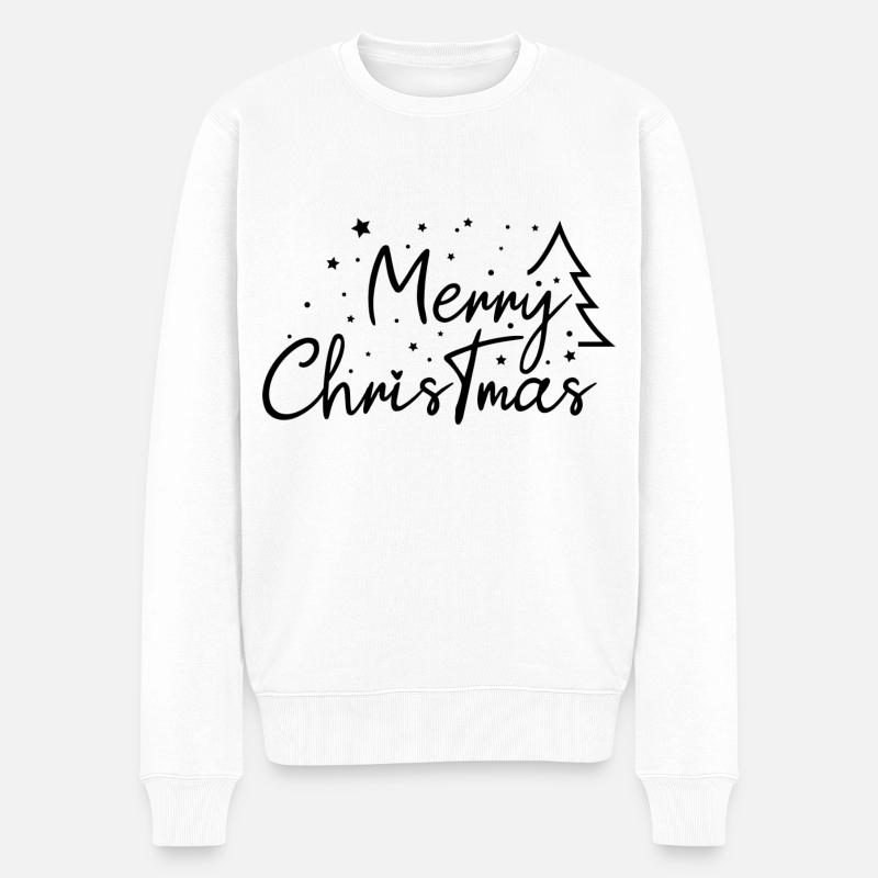 Merry Christmas - Männer Premium Bio Pullover - Weiß
