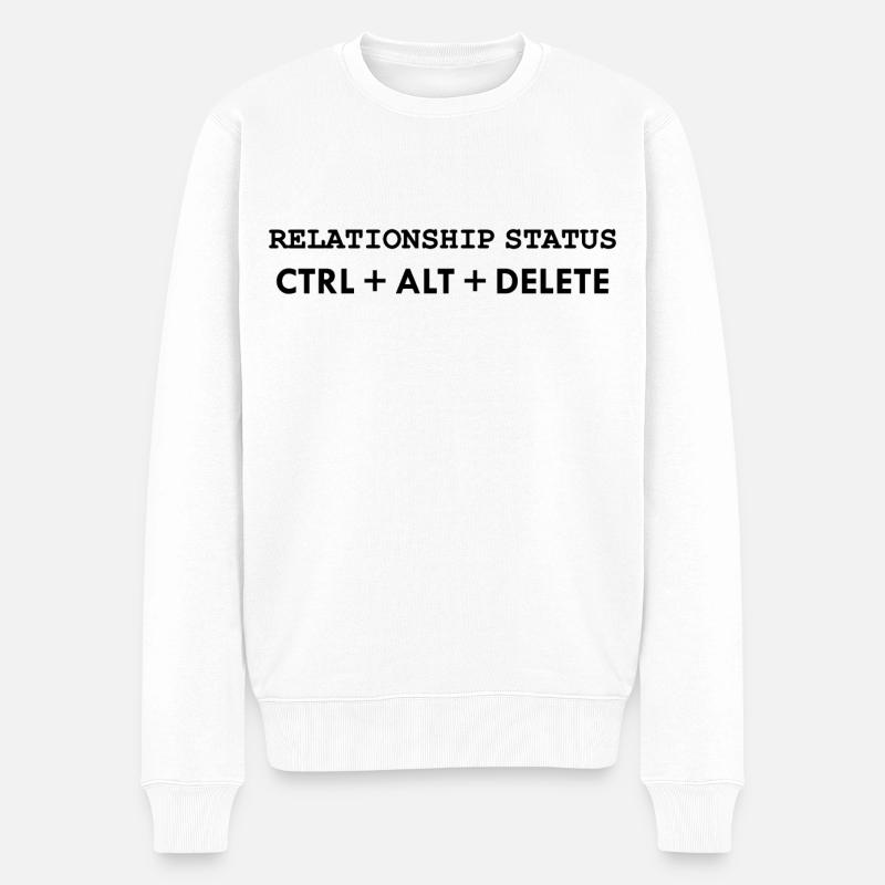 Beziehungsstatus CTRL ALT DELETE - Männer Premium Bio Pullover - Weiß