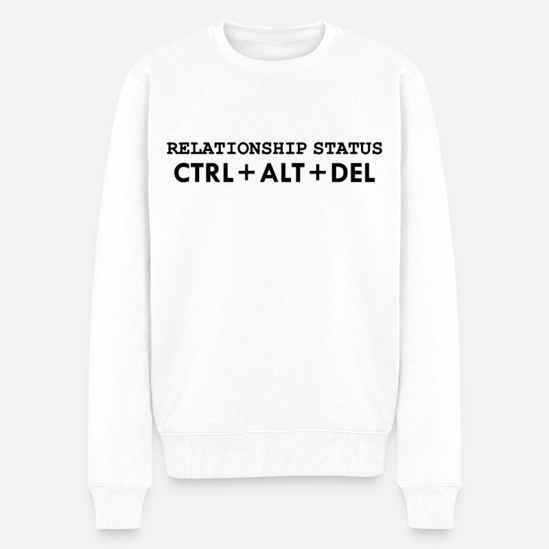 Relationship status CTRL ALT DELETE - Männer Premium Bio Pullover - Weiß