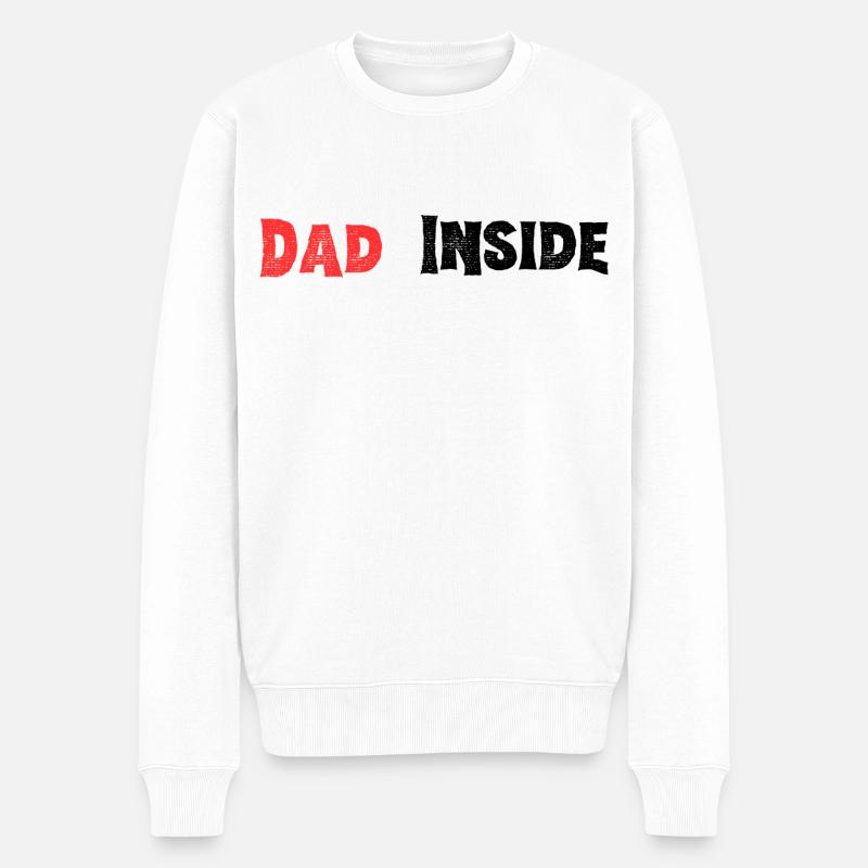 Papa à l’intérieur - Pull Premium bio Homme - blanc