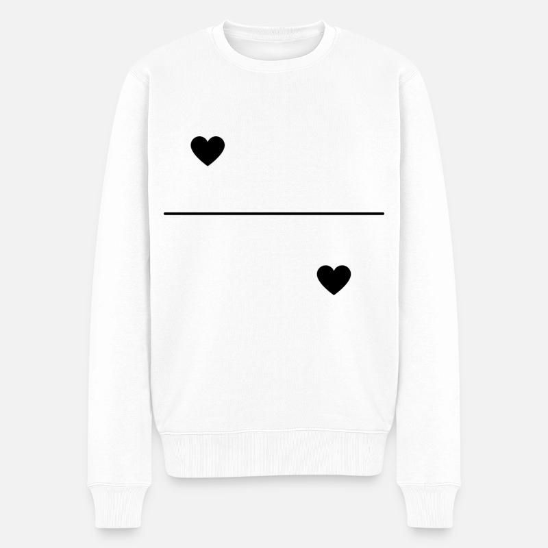 Ligne du cœur - Pull Premium bio Homme - blanc