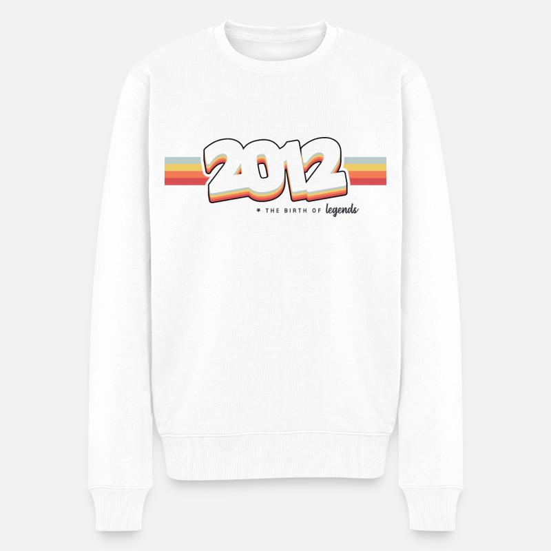 2012 Die Geburt der Legenden - Männer Premium Bio Pullover - Weiß