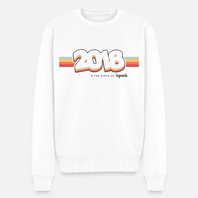 2018 Die Geburt der Legenden - Männer Premium Bio Pullover - Weiß