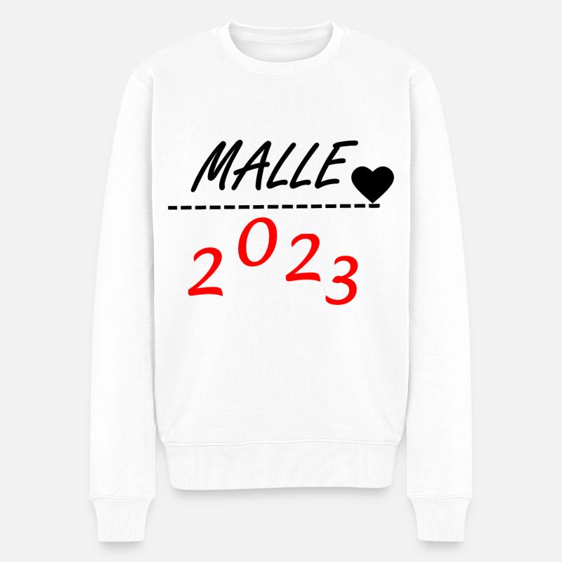 Malle 2023 - Männer Premium Bio Pullover - Weiß