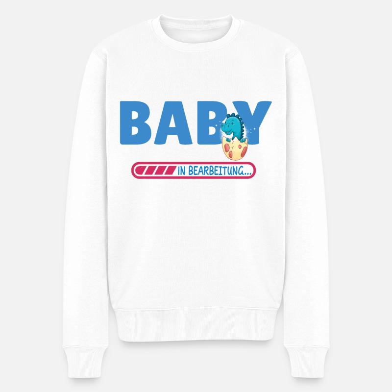 Baby in Bearbeitung - Männer Premium Bio Pullover - Weiß