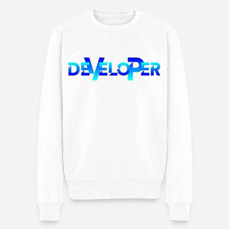 DEVELOPER - Männer Premium Bio Pullover - Weiß