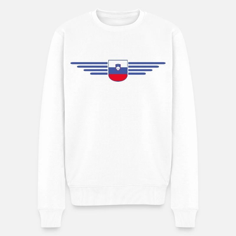 Stylisches Slowenien Design - Männer Premium Bio Pullover - Weiß
