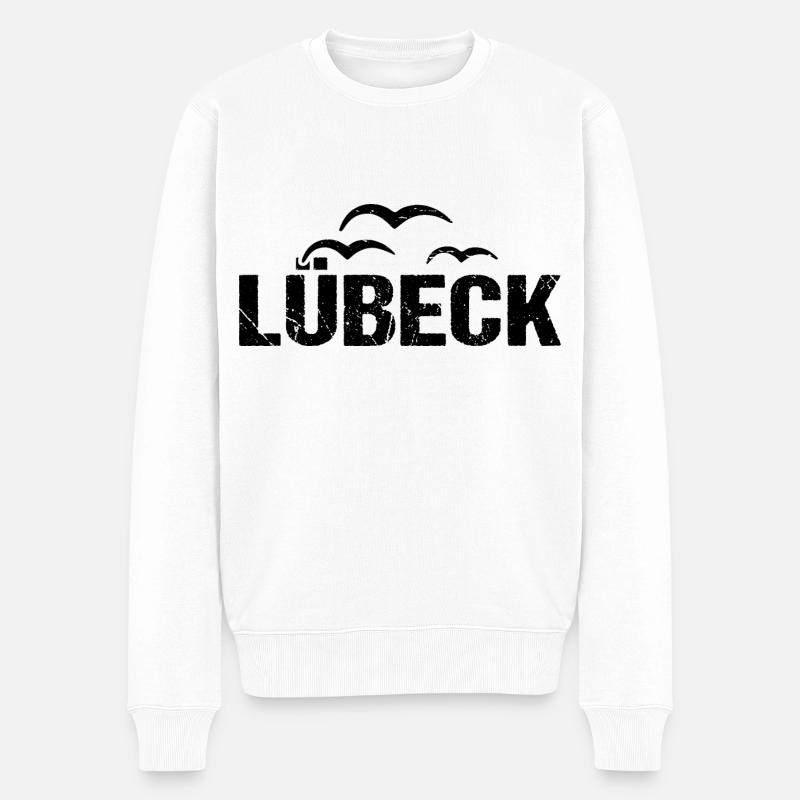 Lübeck Möwen Hansestadt - Männer Premium Bio Pullover - Weiß