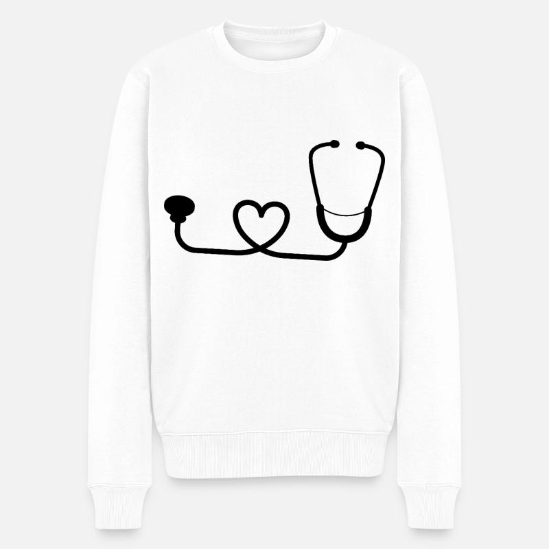Arzt, Arzt, Krankenschwester - Männer Premium Bio Pullover - Weiß