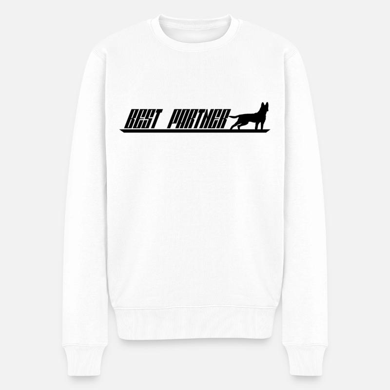 Best Partner Malinois - Männer Premium Bio Pullover - Weiß