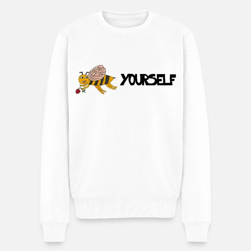 BeeYourself - Männer Premium Bio Pullover - Weiß