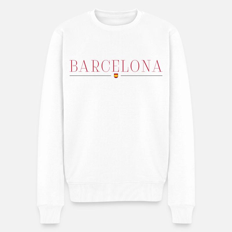 T-shirt design de style Barcelone, Espagne - Pull Premium bio Homme - blanc