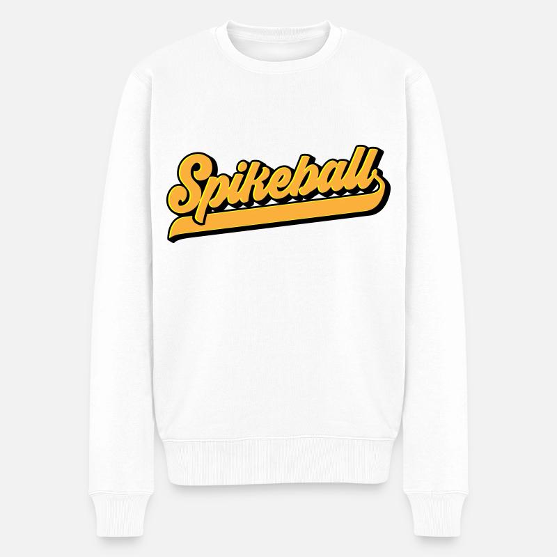 Farben änderbar | Spikeball Spike Ball Roundnet - Männer Premium Bio Pullover - Weiß