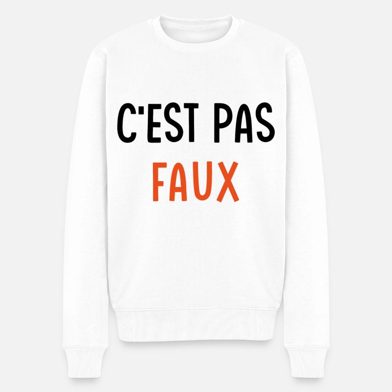 C'est pas faux - Pull Premium bio Homme - blanc