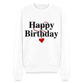 Anniversaire, Joyeux anniversaire, Félicitations, Voeux - Pull Premium bio Homme - blanc - Devant - Thijin (182cm)