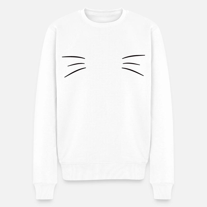 Schnurrhaare - Männer Premium Bio Pullover - Weiß