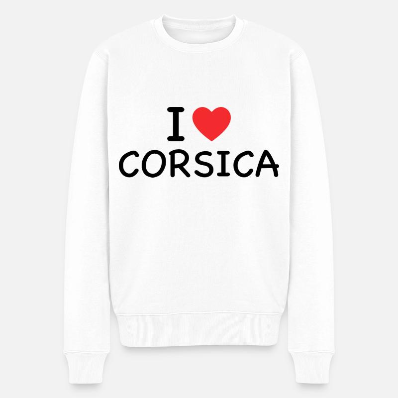 Ich liebe Korsika - Männer Premium Bio Pullover - Weiß