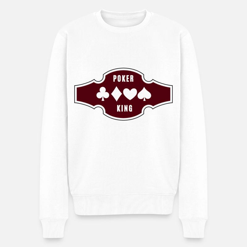 POKER KING / LAS VEGAS - CASINO - Männer Premium Bio Pullover - Weiß