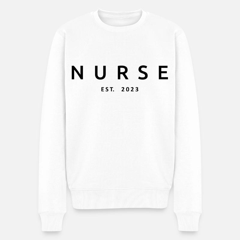Krankenschwester Est. 2023 Abschluss Krankenpflege Student Geschenk - Männer Premium Bio Pullover - Weiß
