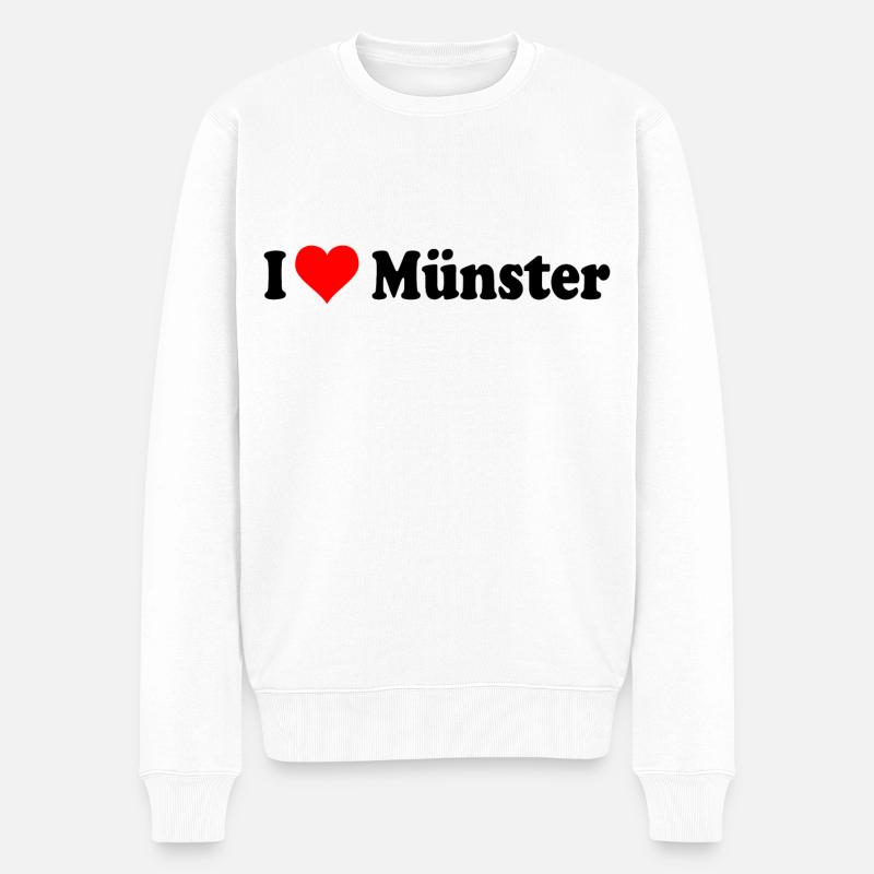 I love Münster - Männer Premium Bio Pullover - Weiß