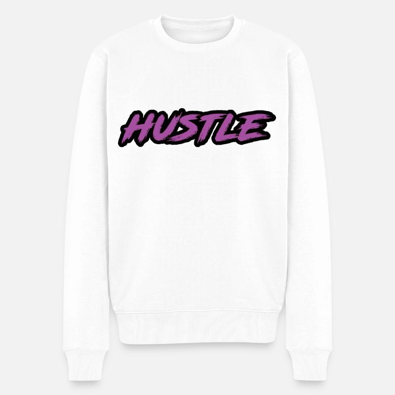 Hustle - Männer Premium Bio Pullover - Weiß