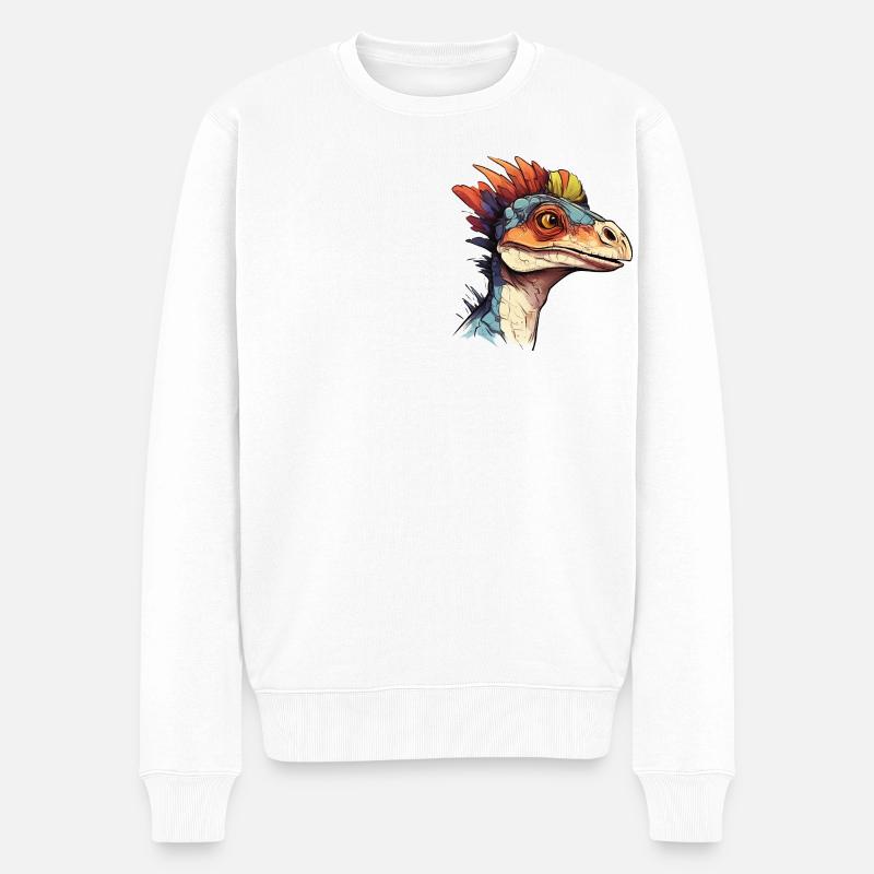 Der coolste Dino der Welt! - Männer Premium Bio Pullover - Weiß