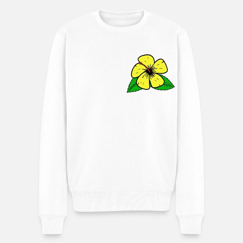 Fleur tropicale - Pull Premium bio Homme - blanc
