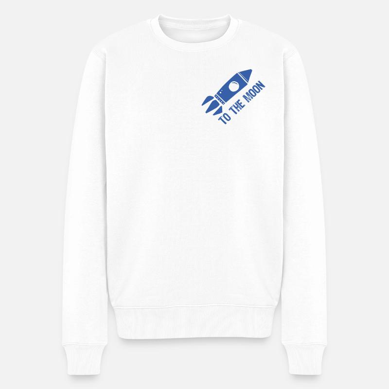 To the Moon BTC - Männer Premium Bio Pullover - Weiß