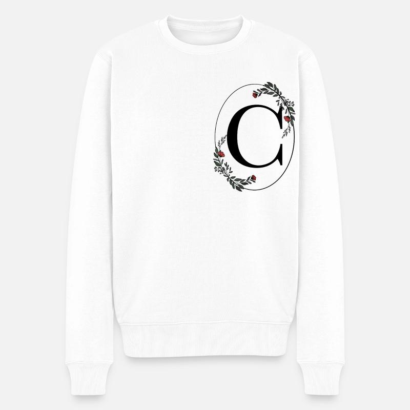 Lettre C - Pull Premium bio Homme - blanc