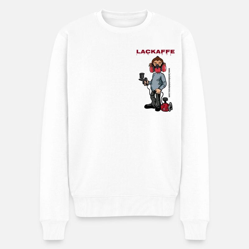 Lackaffe Lackierer - Männer Premium Bio Pullover - Weiß