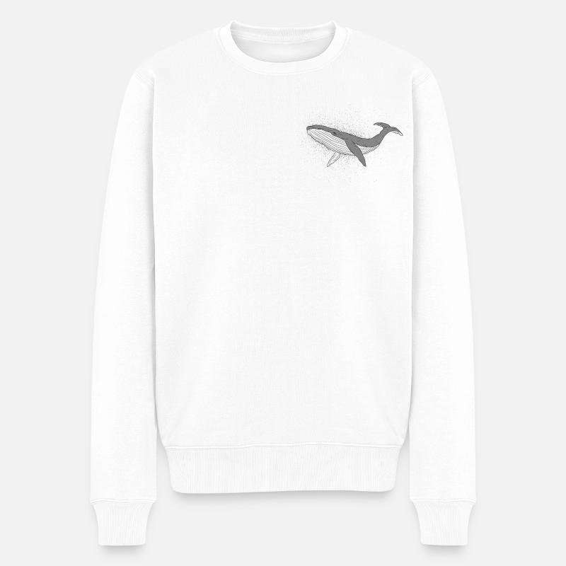 Sparkly whale - Männer Premium Bio Pullover - Weiß
