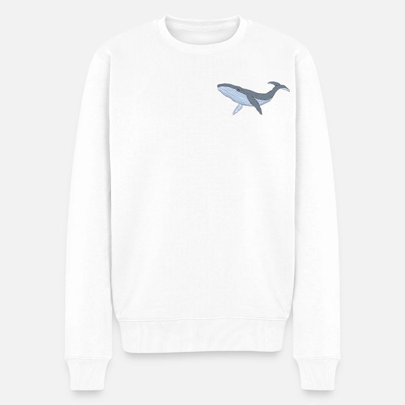 Blue whale - Männer Premium Bio Pullover - Weiß
