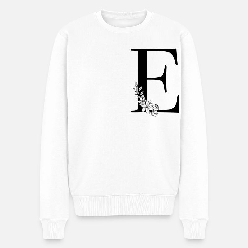 Buchstabe E - Männer Premium Bio Pullover - Weiß