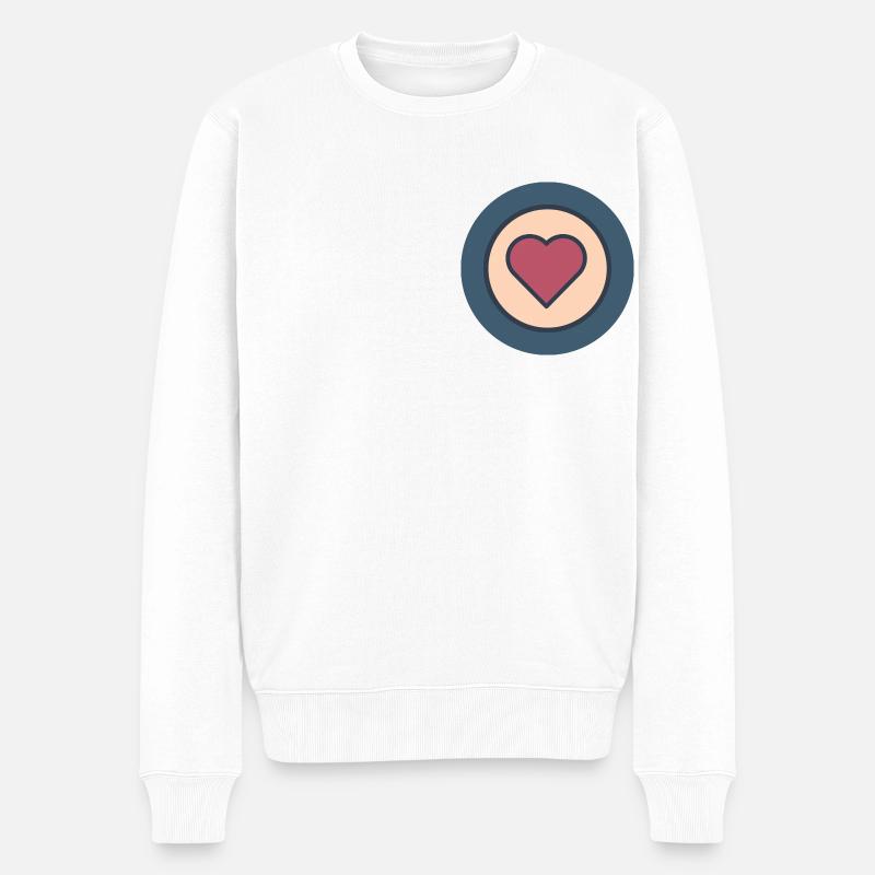 heart factor - Männer Premium Bio Pullover - Weiß